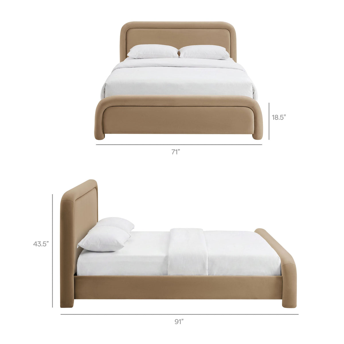 Beck Performance Velvet Platform Bed