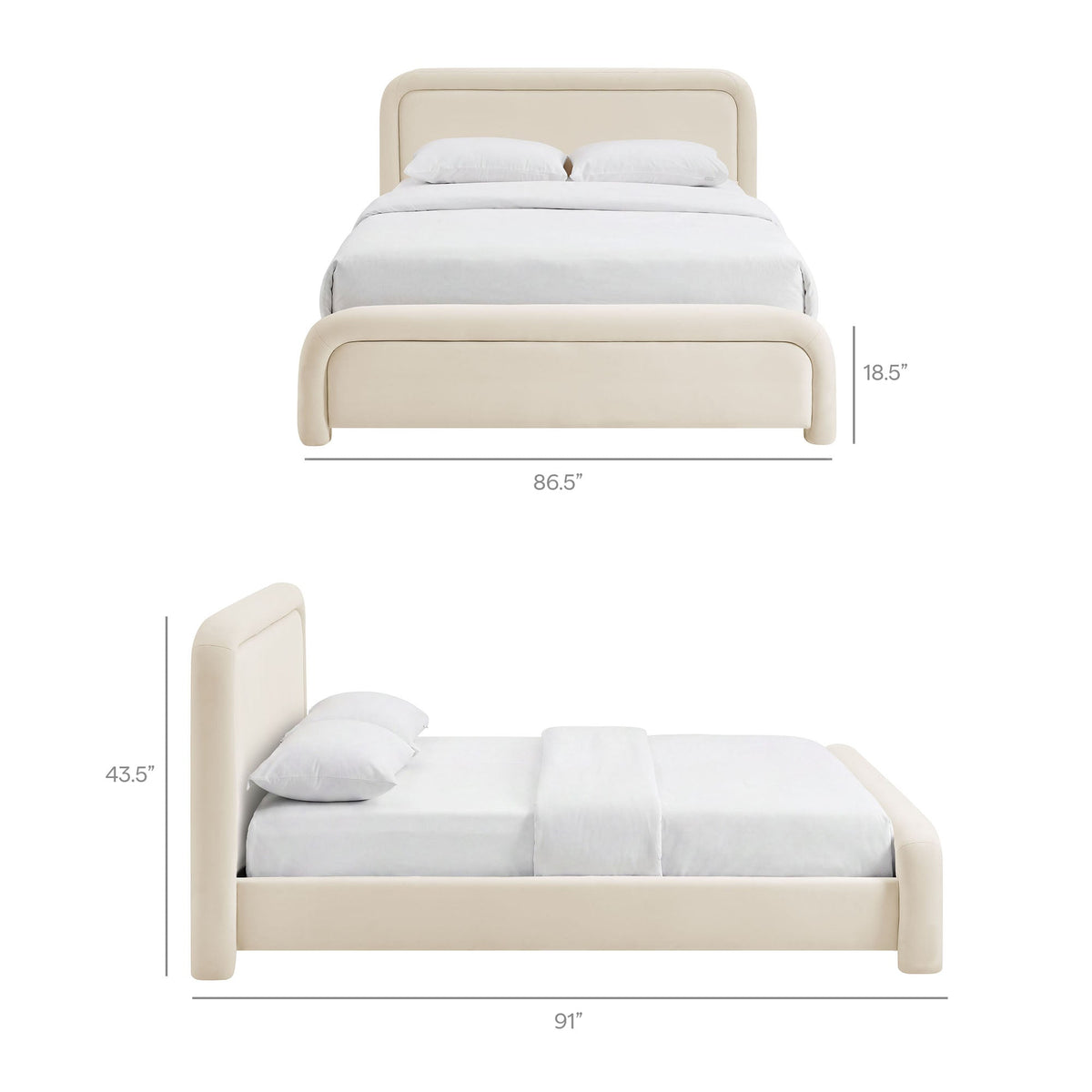 Beck Performance Velvet Platform Bed