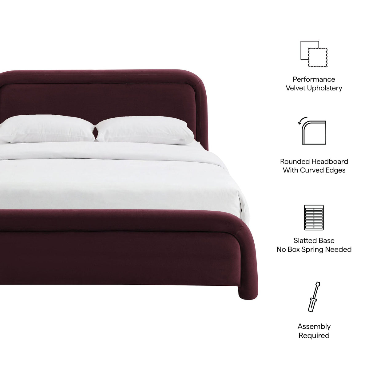 Beck Performance Velvet Platform Bed