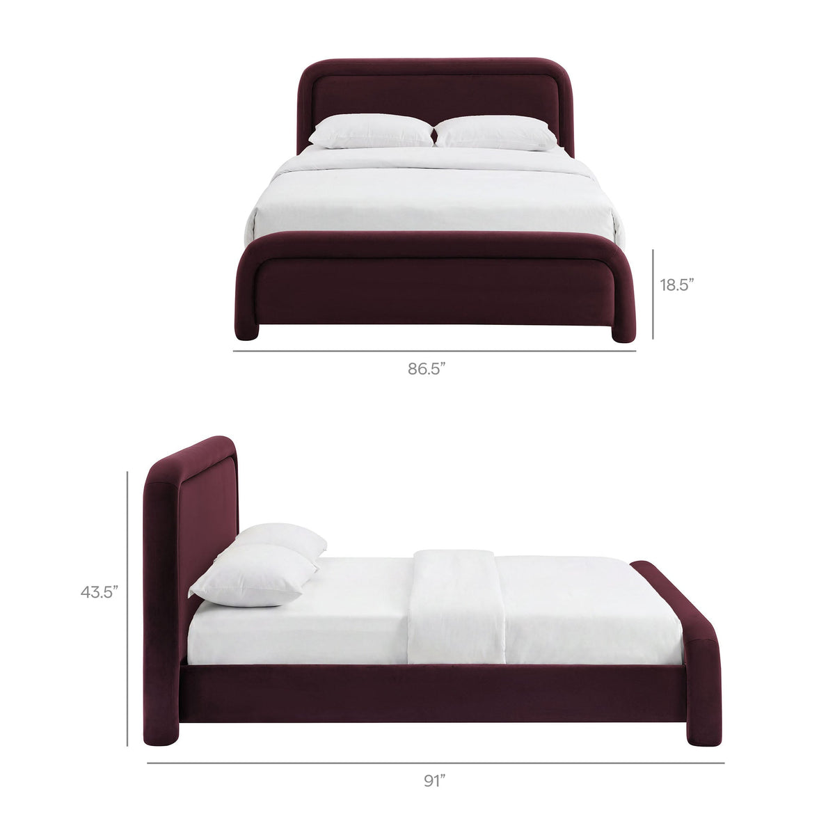 Beck Performance Velvet Platform Bed
