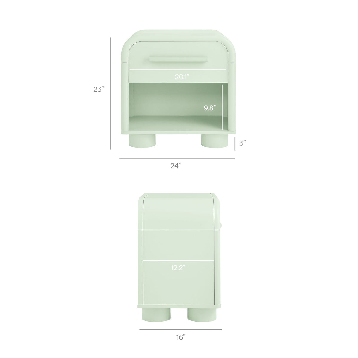 Bellamy Curved 1-Drawer Nightstand