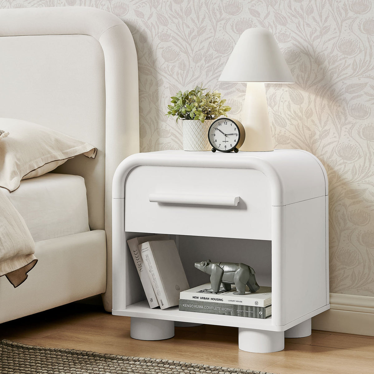 Bellamy Curved 1-Drawer Nightstand