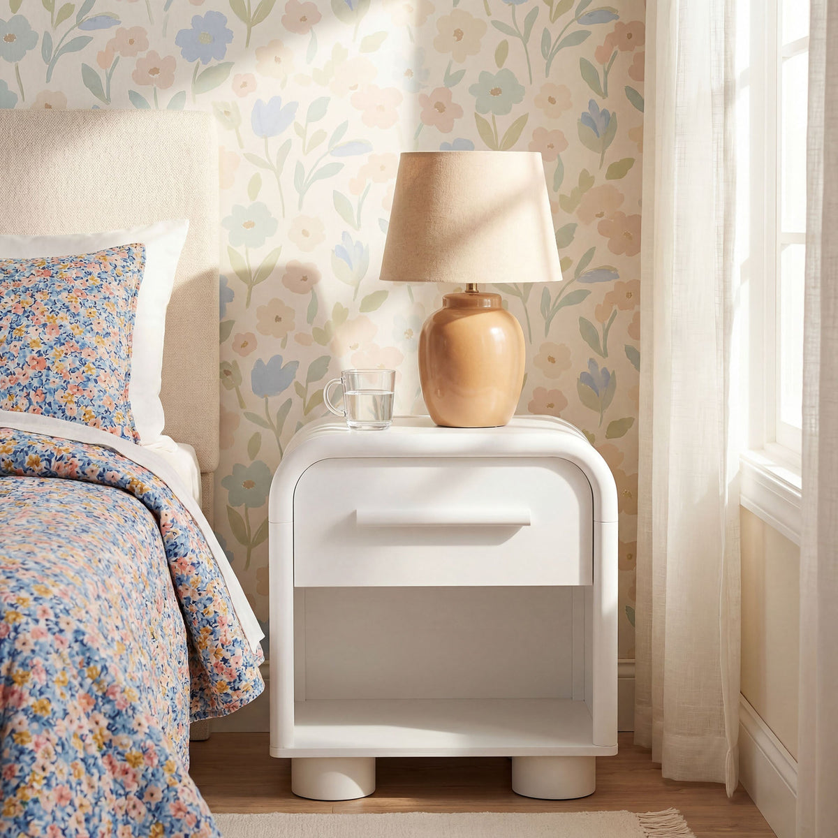 Bellamy Curved 1-Drawer Nightstand