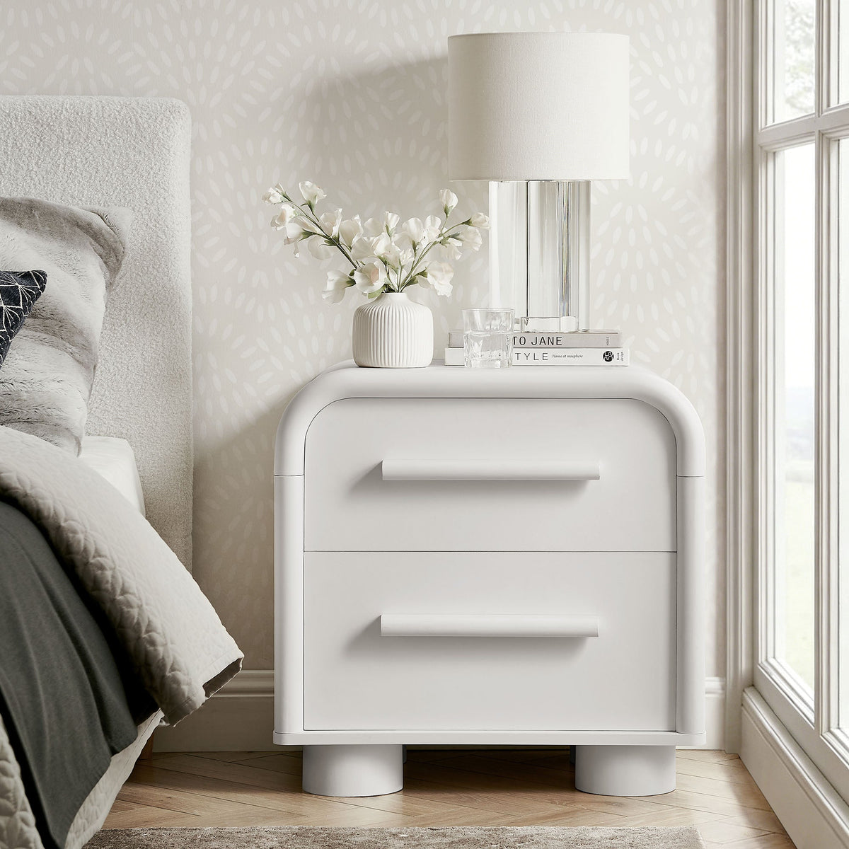 Bellamy Curved 2-Drawer Nightstand
