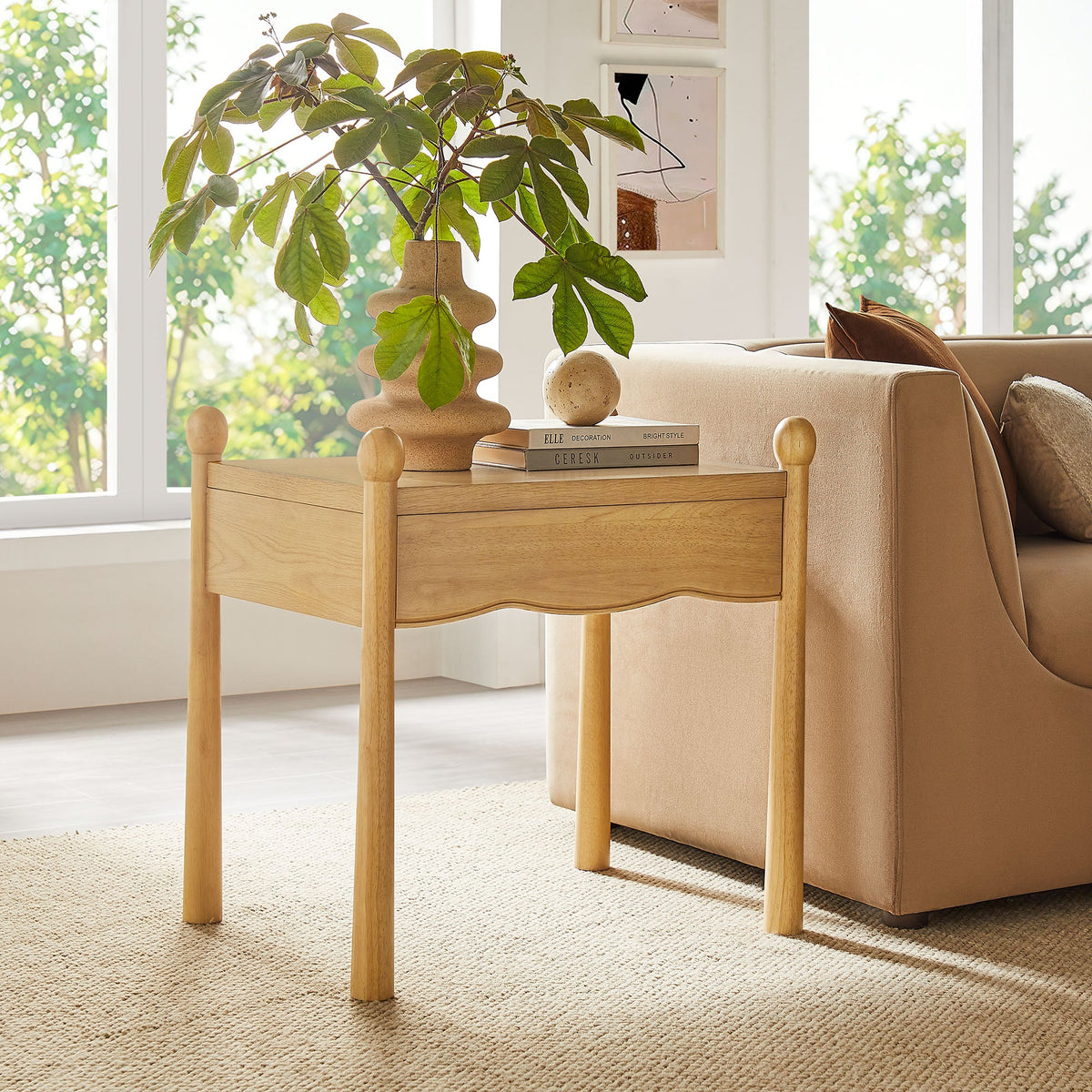 Darcy Wood Nightstand or Side Table