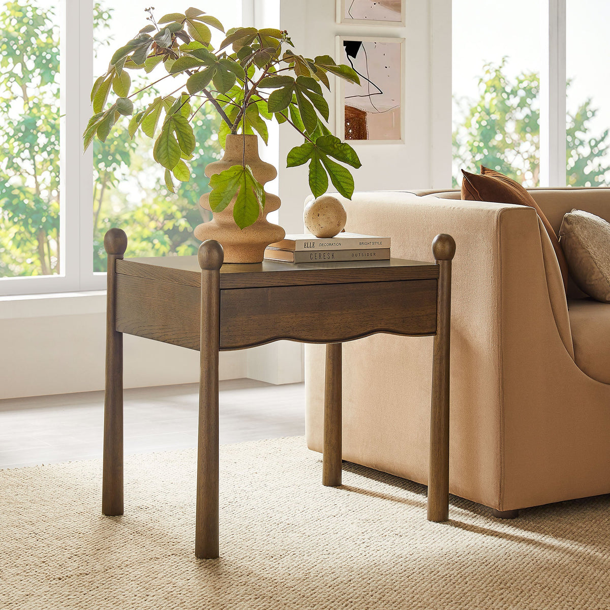 Darcy Wood Nightstand or Side Table