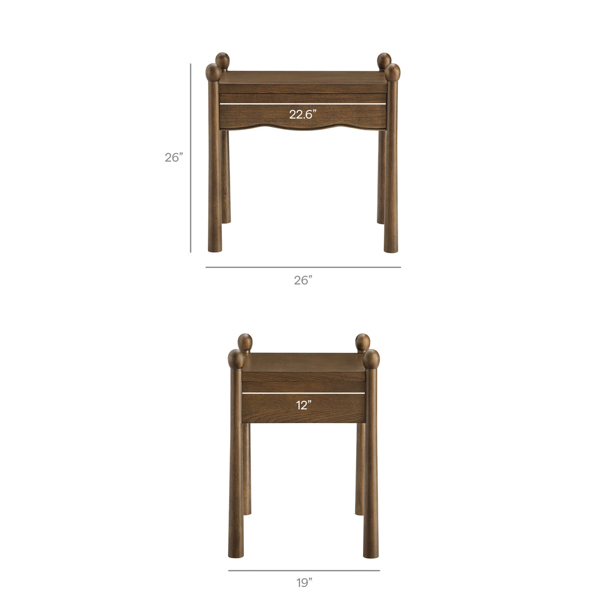 Darcy Wood Nightstand or Side Table