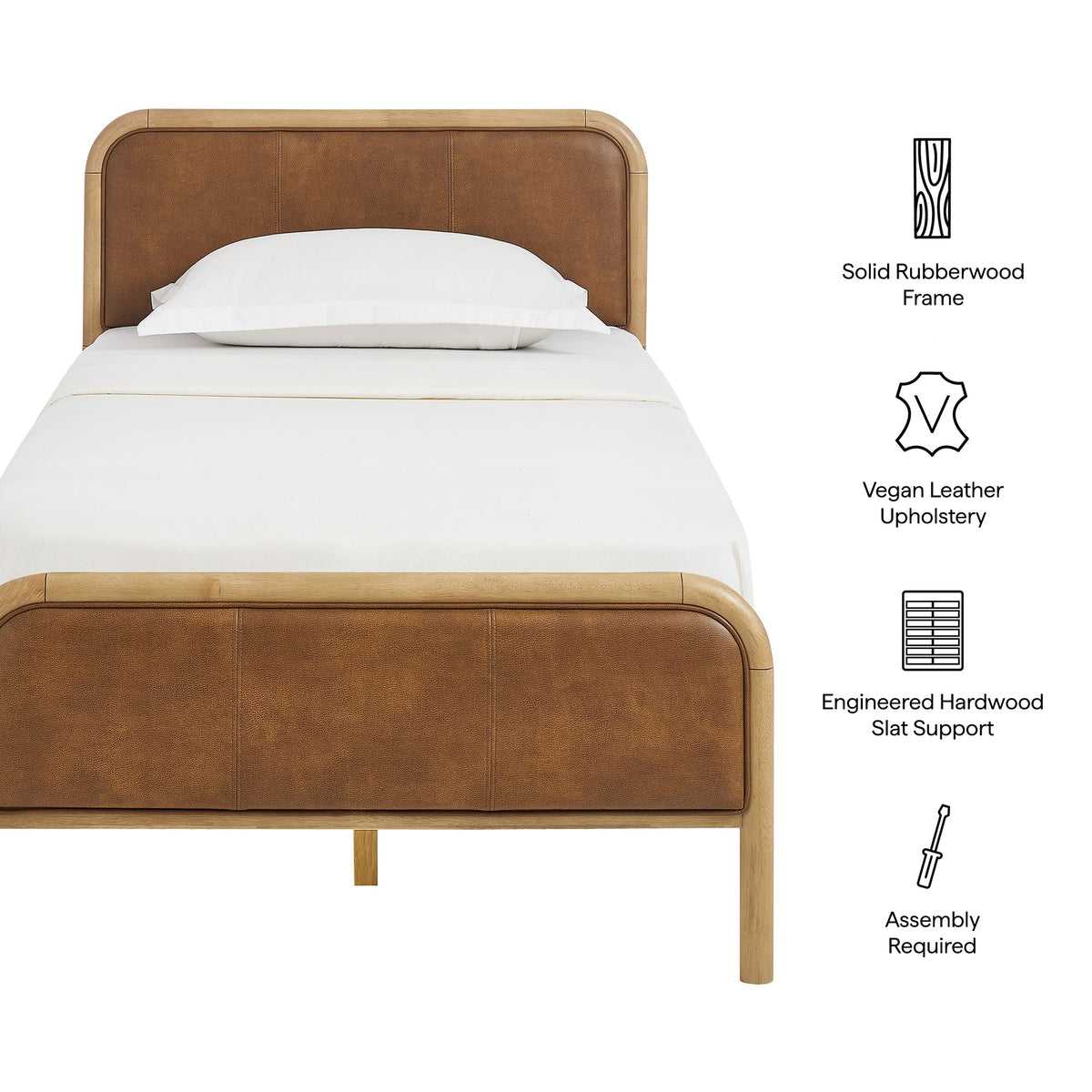 Wexford Vegan Leather Platform Bed