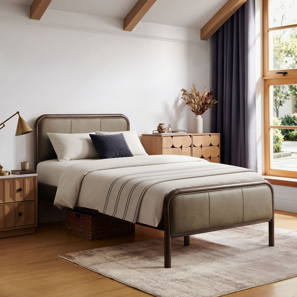 Wexford Vegan Leather Platform Bed