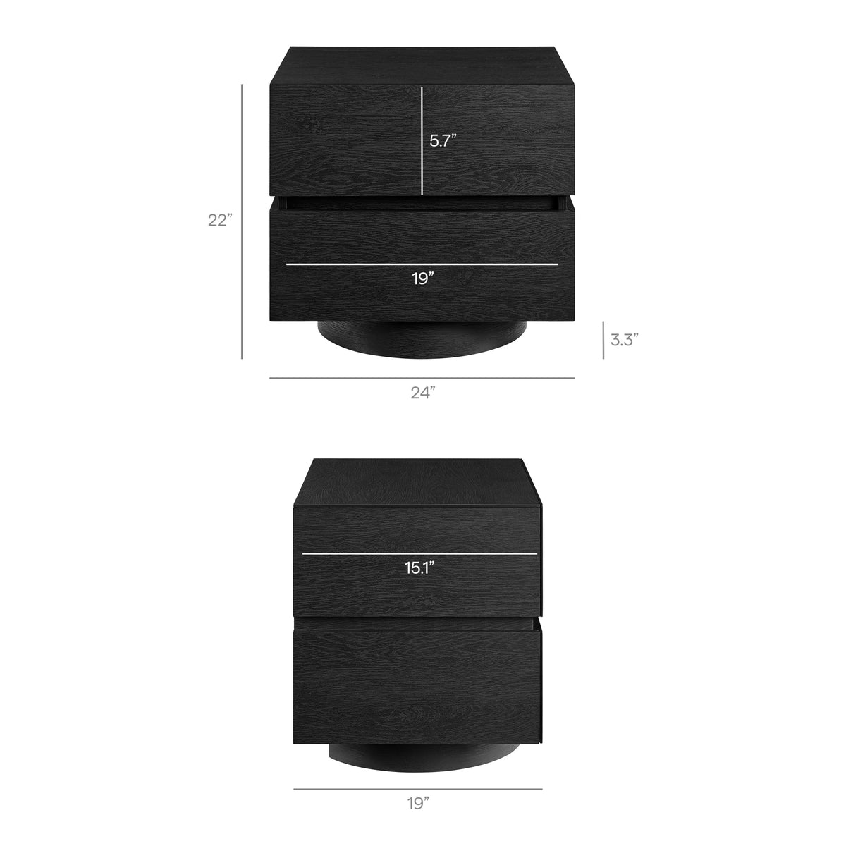 Koval Floating Pedestal 2-Drawer Nightstand