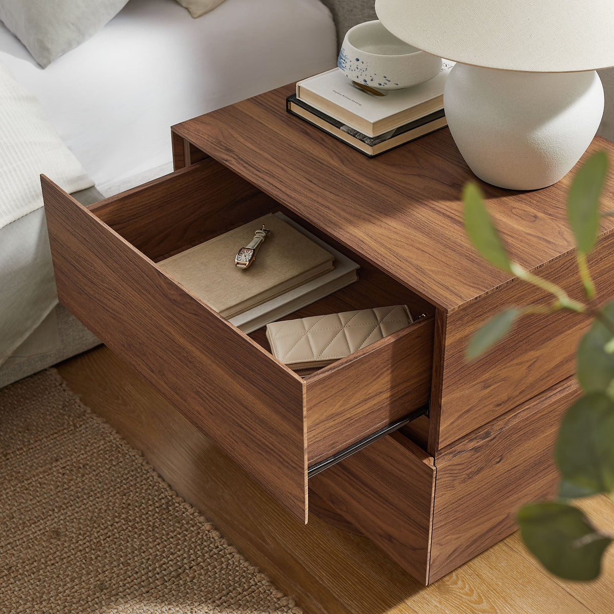 Koval Floating Pedestal 2-Drawer Nightstand
