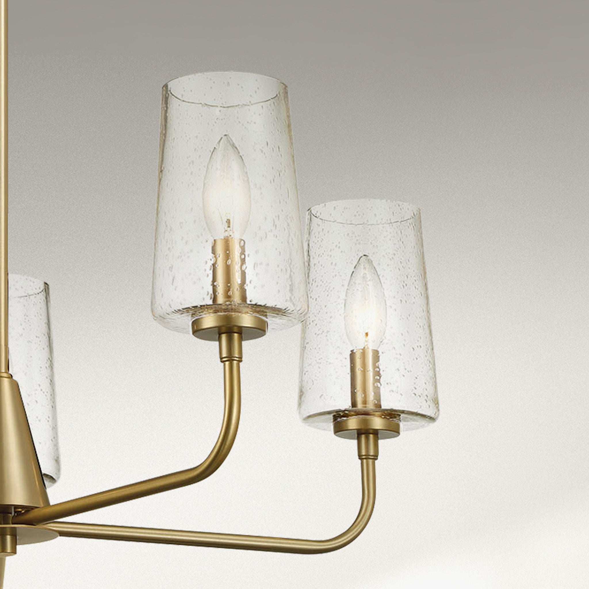 Malibu Five Lights Chandelier With Clear Seeded Glass -Satin Brass