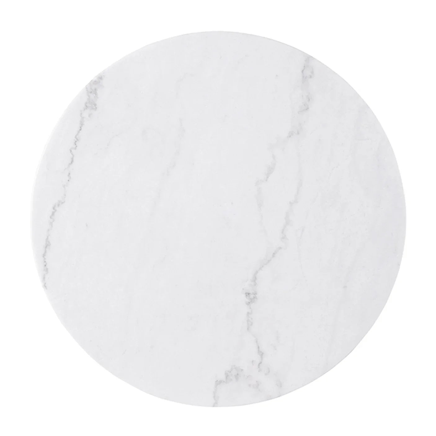 Mandier Transitional Natural Genuine Marble Top Round Dining Table with Storage Base