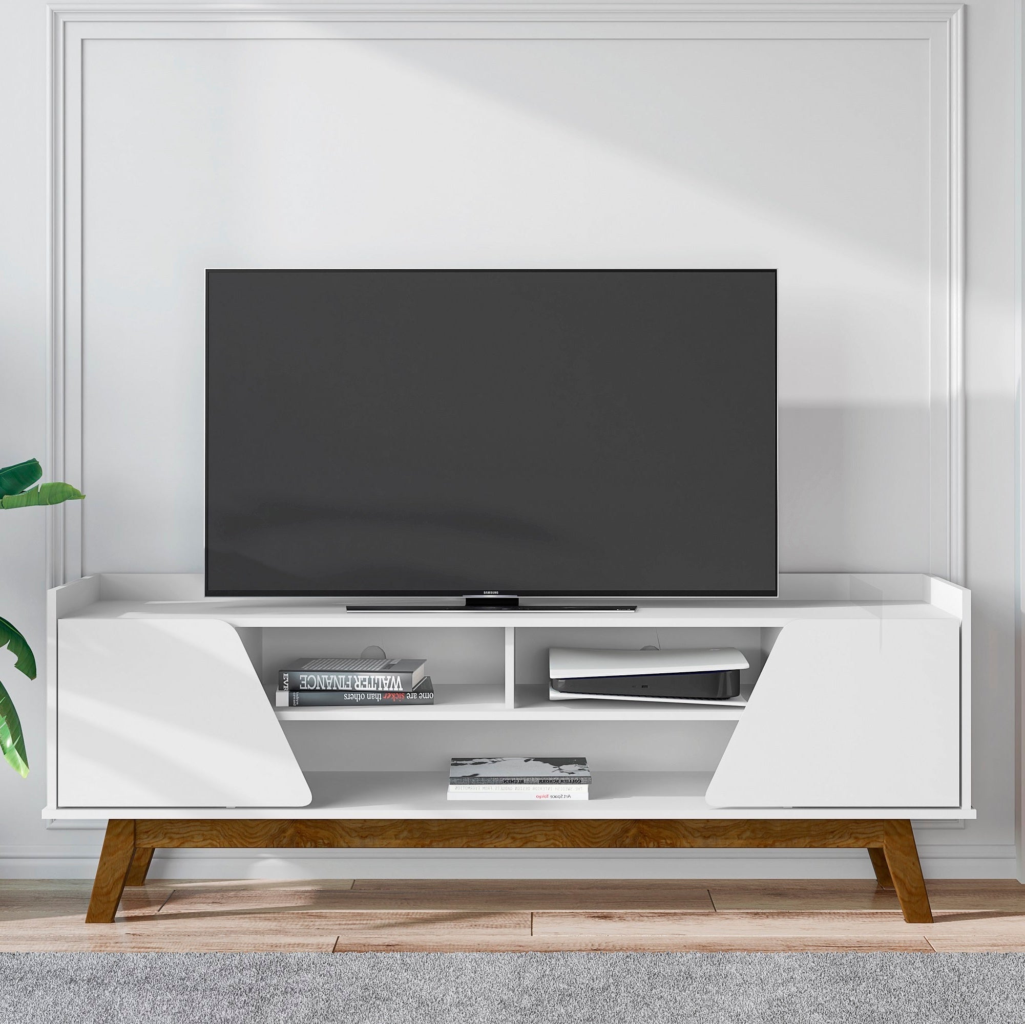 Marcus 63" Modern White TV Stand Media Console