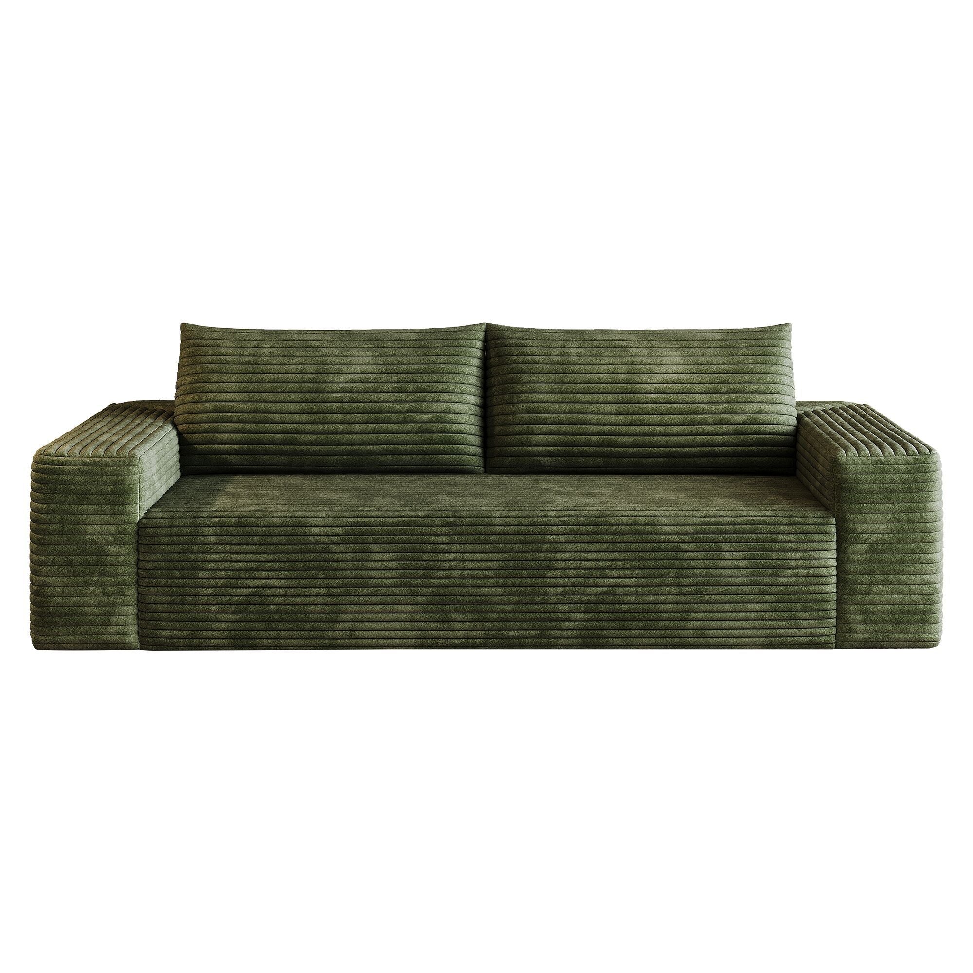 Meyer Green Corduroy Fabric Sofa