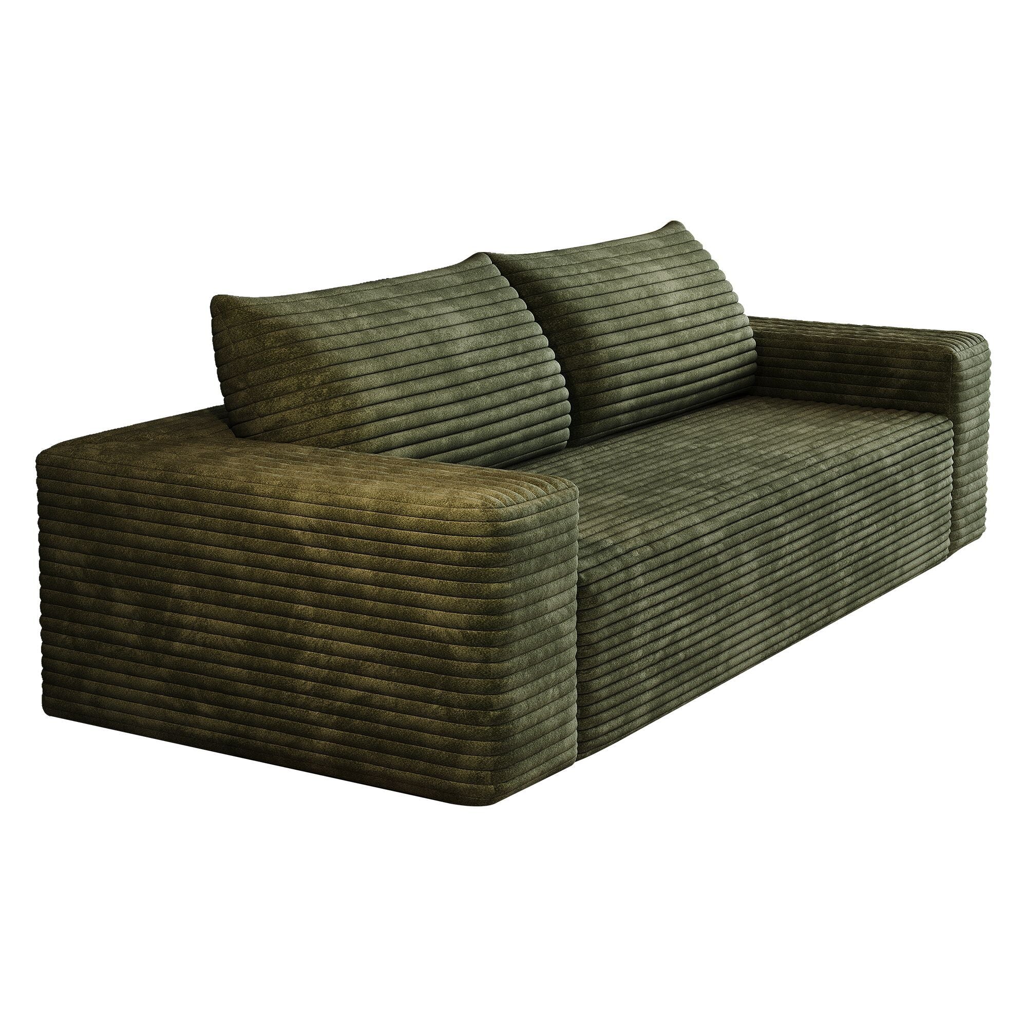 Meyer Green Corduroy Fabric Sofa