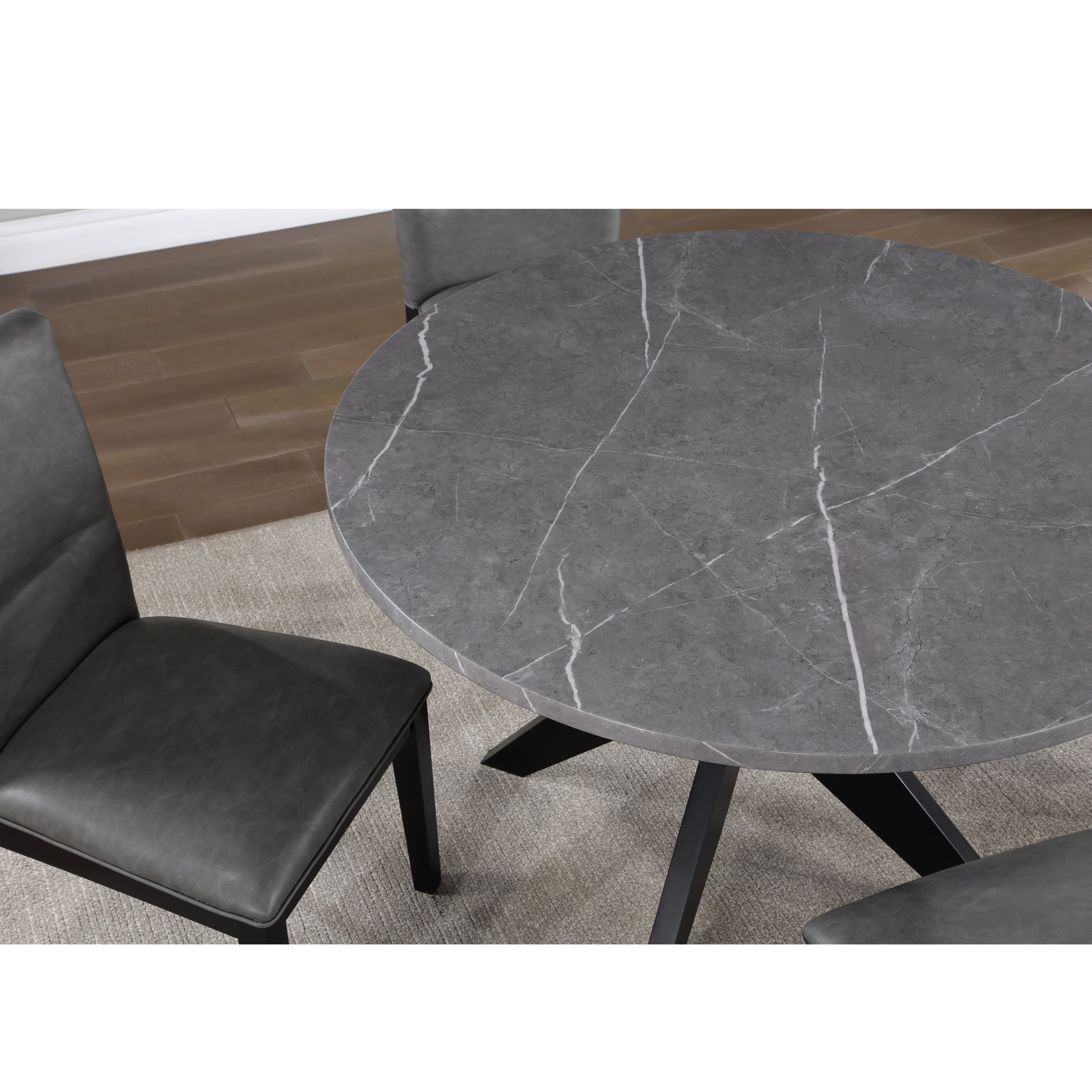 Amy Grey Faux Leather Side Chair - Set of 2