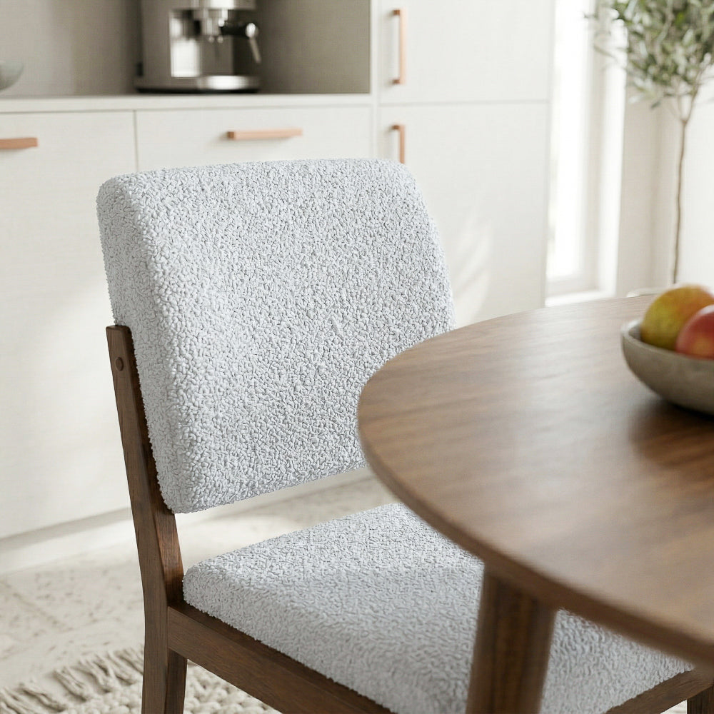 Bernard Light Grey Boucle Dining Chair - Set of 2