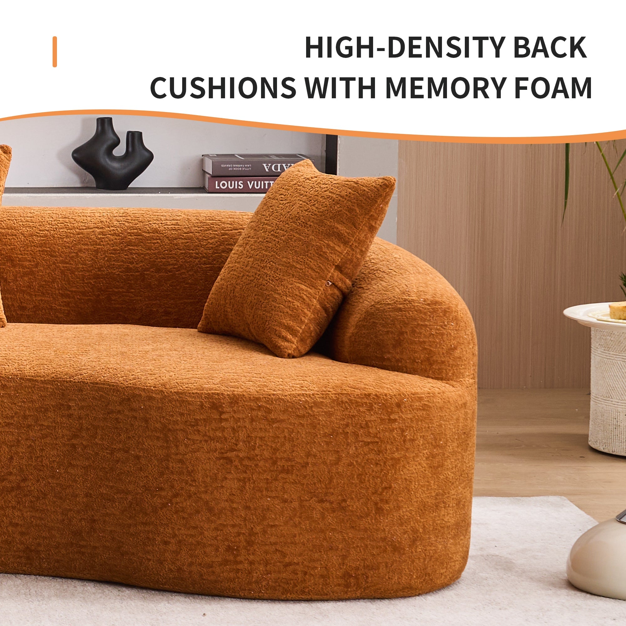 Branch Compression Sponge Sofa Orange Curved Modular Sectional