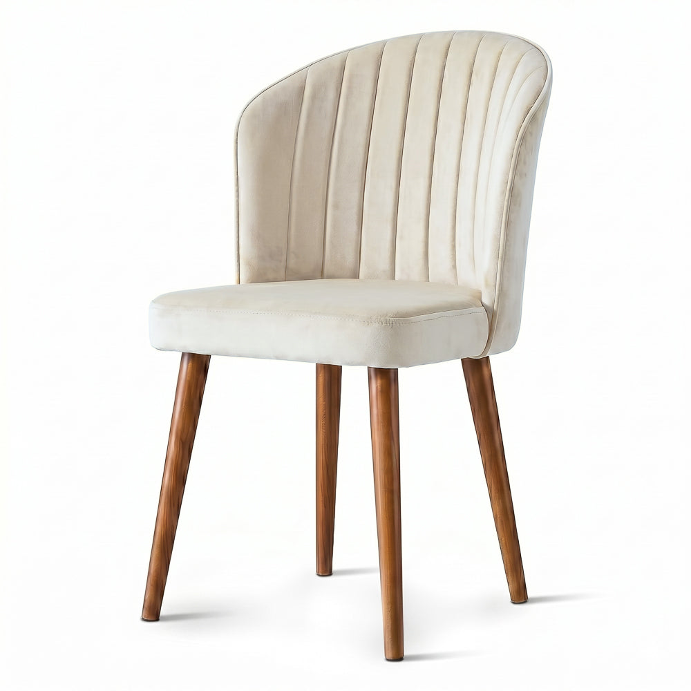 Calvin Dining Chair Set Of 2 - Beige Velvet