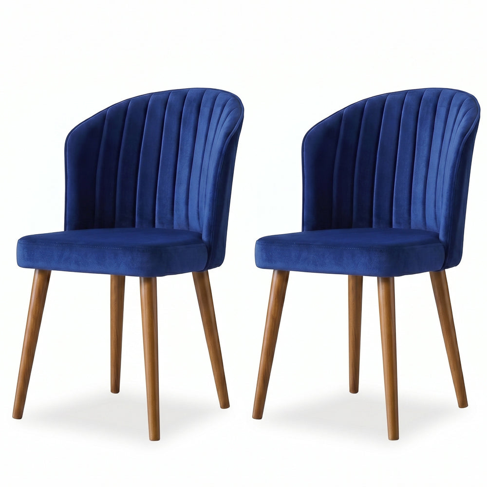 Calvin Dining Chair Set Of 2 - Navy Blue Velvet