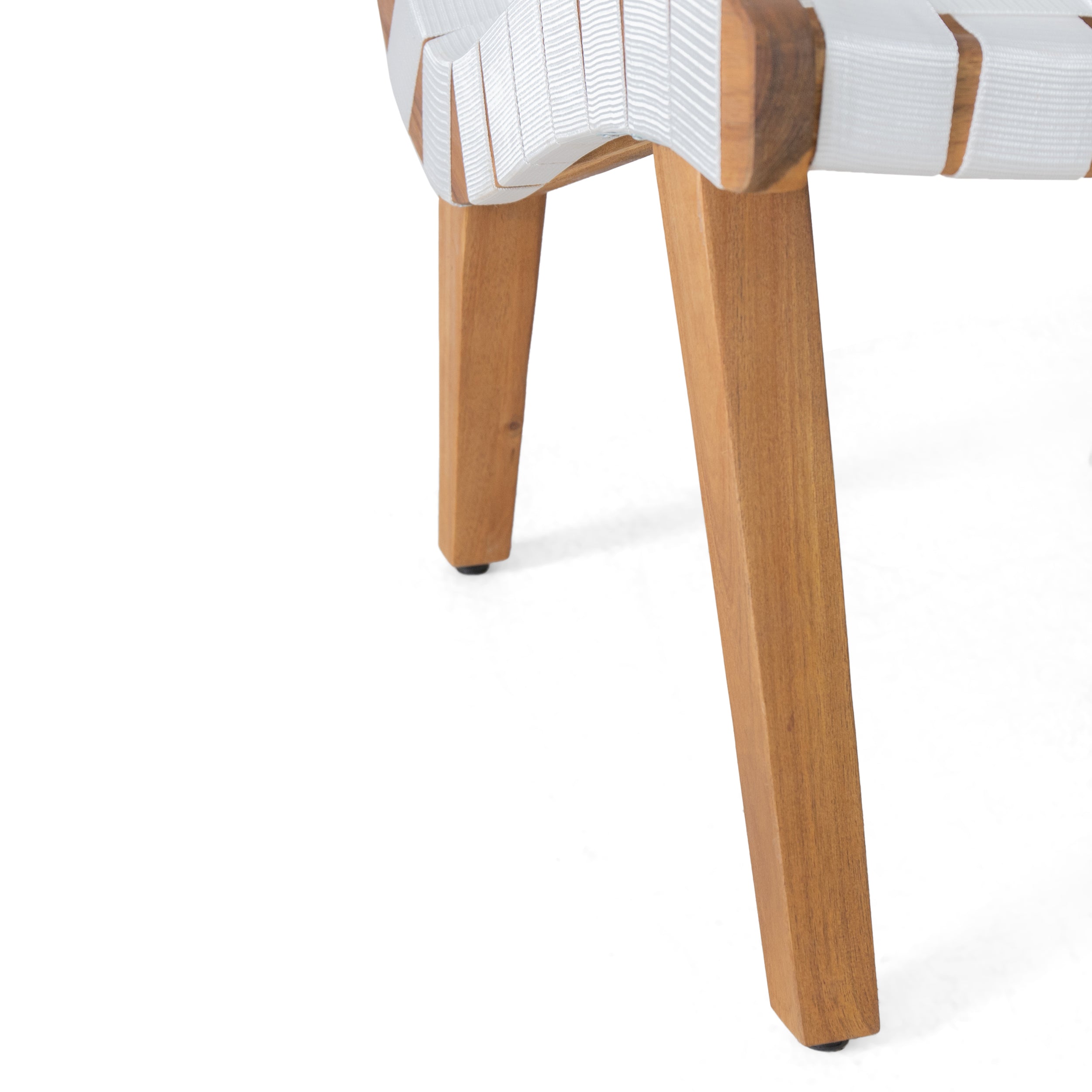 Chablo Transitional Lounge Chair Set with Rope Weave in White Acacia Wood