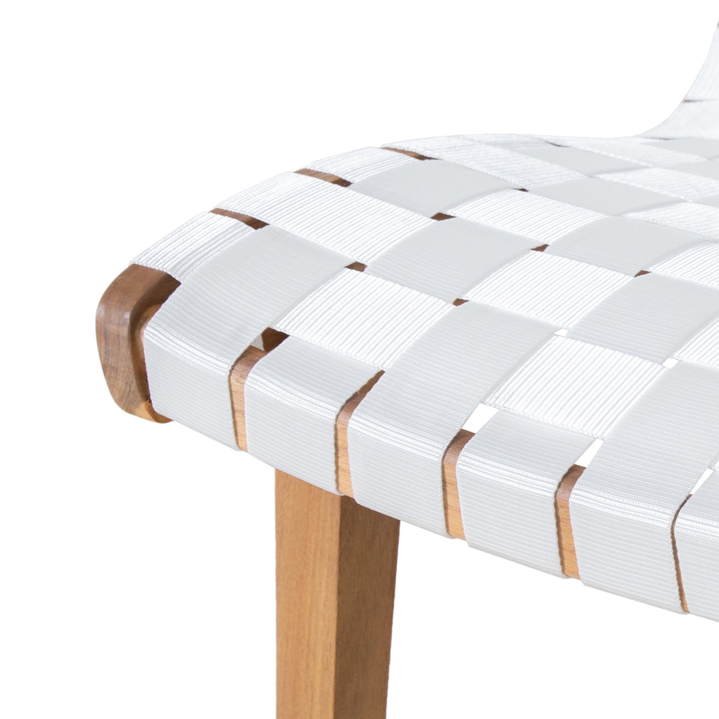 Chablo Transitional Lounge Chair Set with Rope Weave in White Acacia Wood
