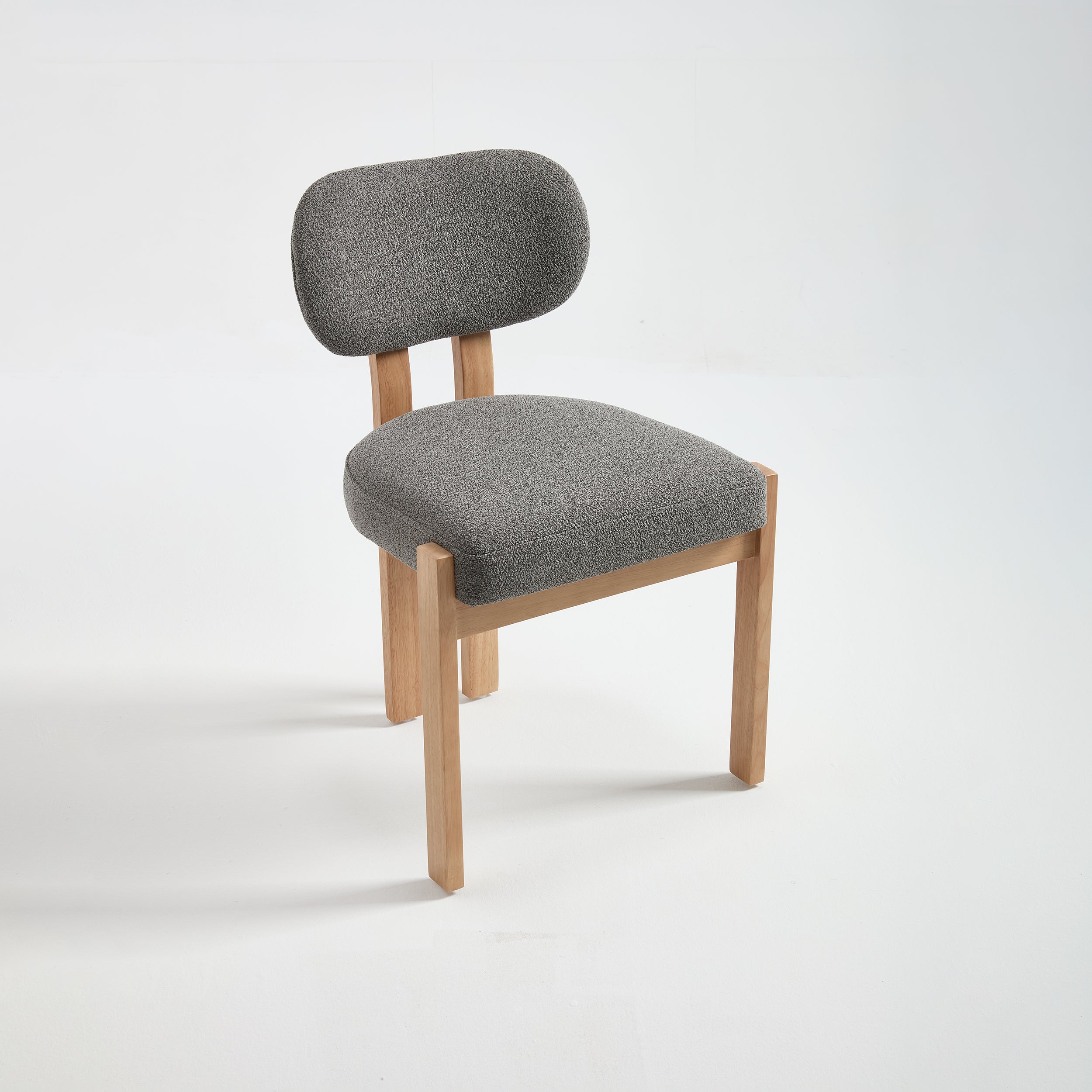 Durma Wooden Chenille Upholstered Dining Chairs - Set of 2