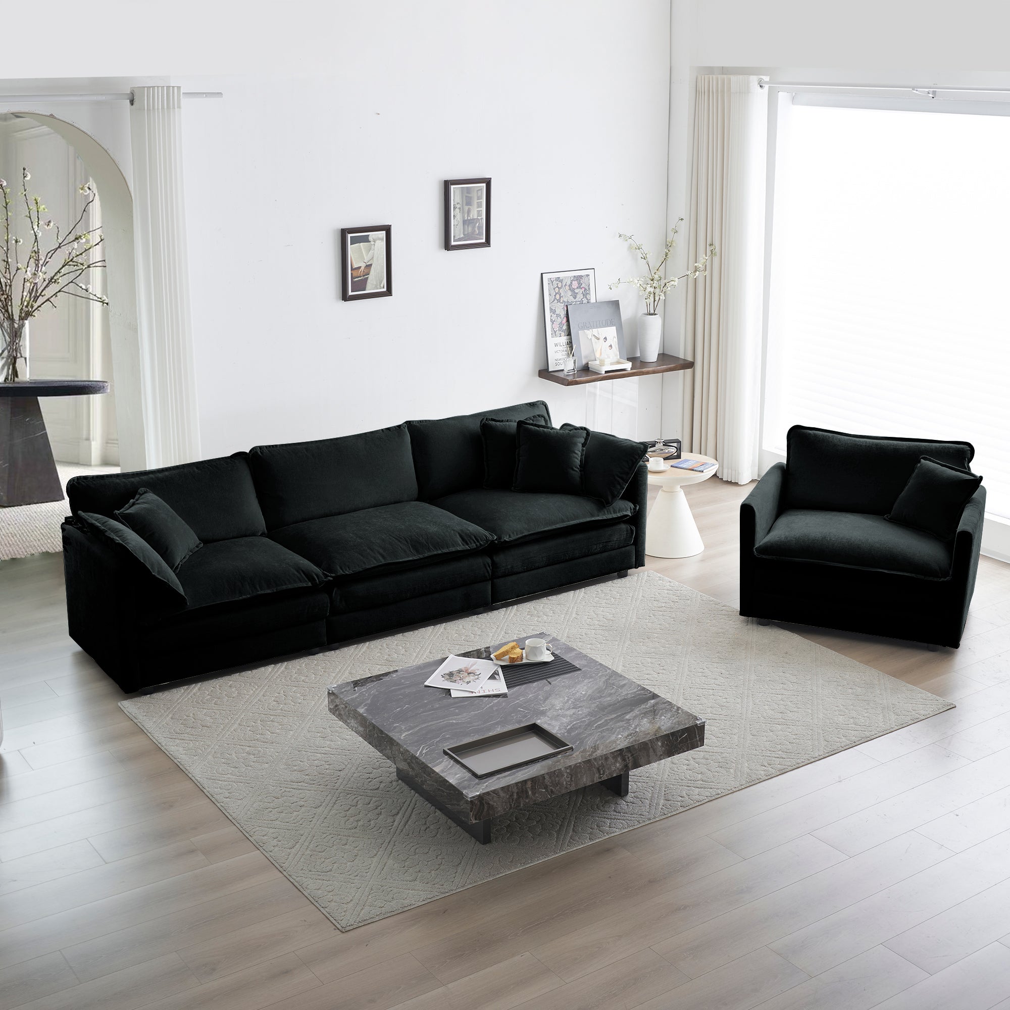 Ferda 2-Piece Chenille Upholstered Sofa Set
