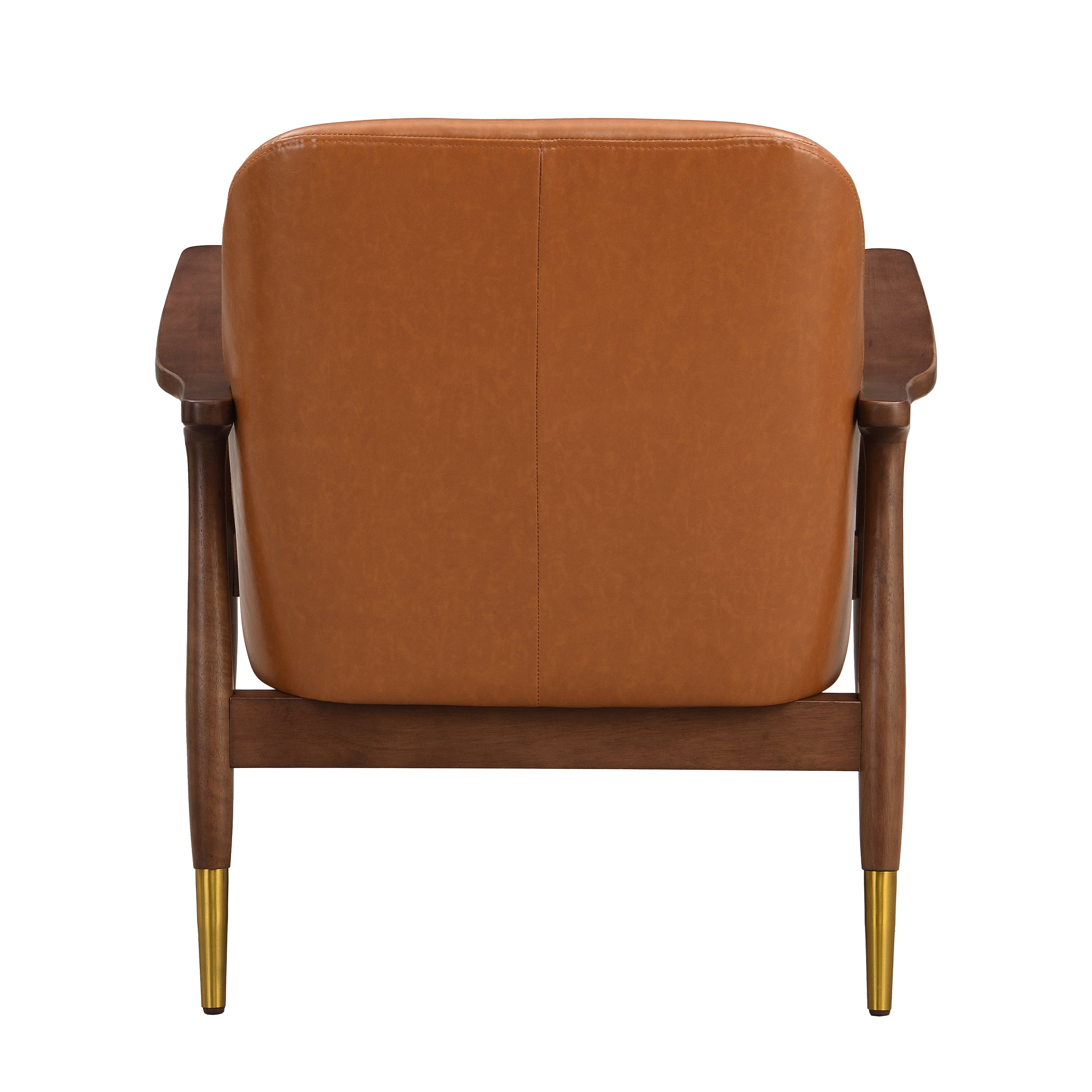 Hafi Mid-Century Faux Leather Accent Chair