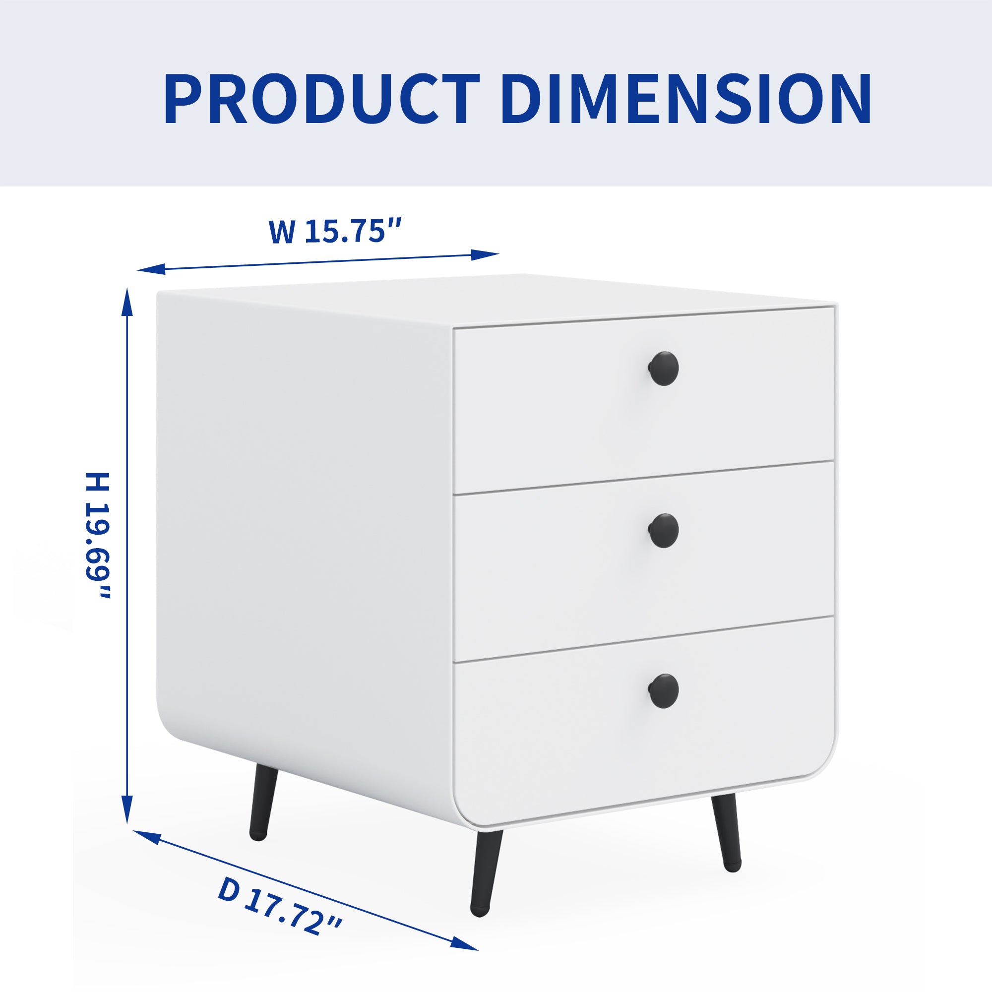 Hon Modern Steel Nightstand Storage Cabineta