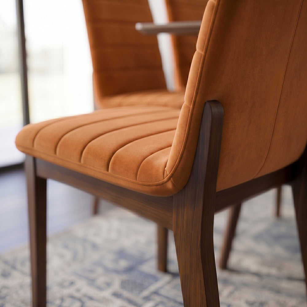 Isley Burnt Orange Velvet Dining Chair - Set of 2