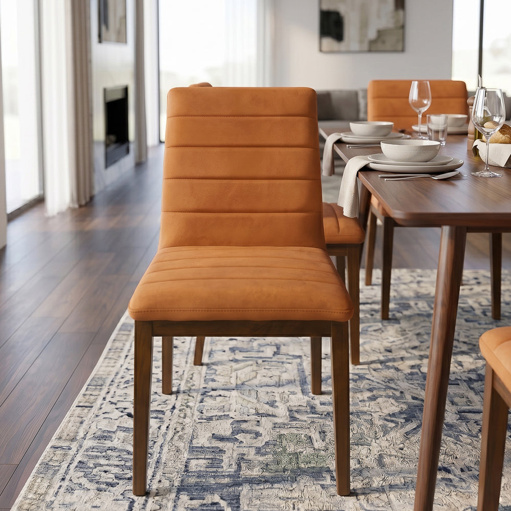 Isley Burnt Orange Velvet Dining Chair - Set of 2