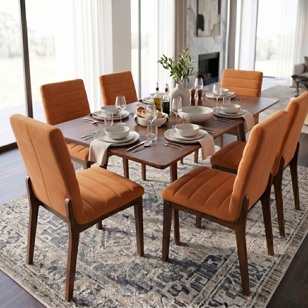 Isley Burnt Orange Velvet Dining Chair - Set of 2