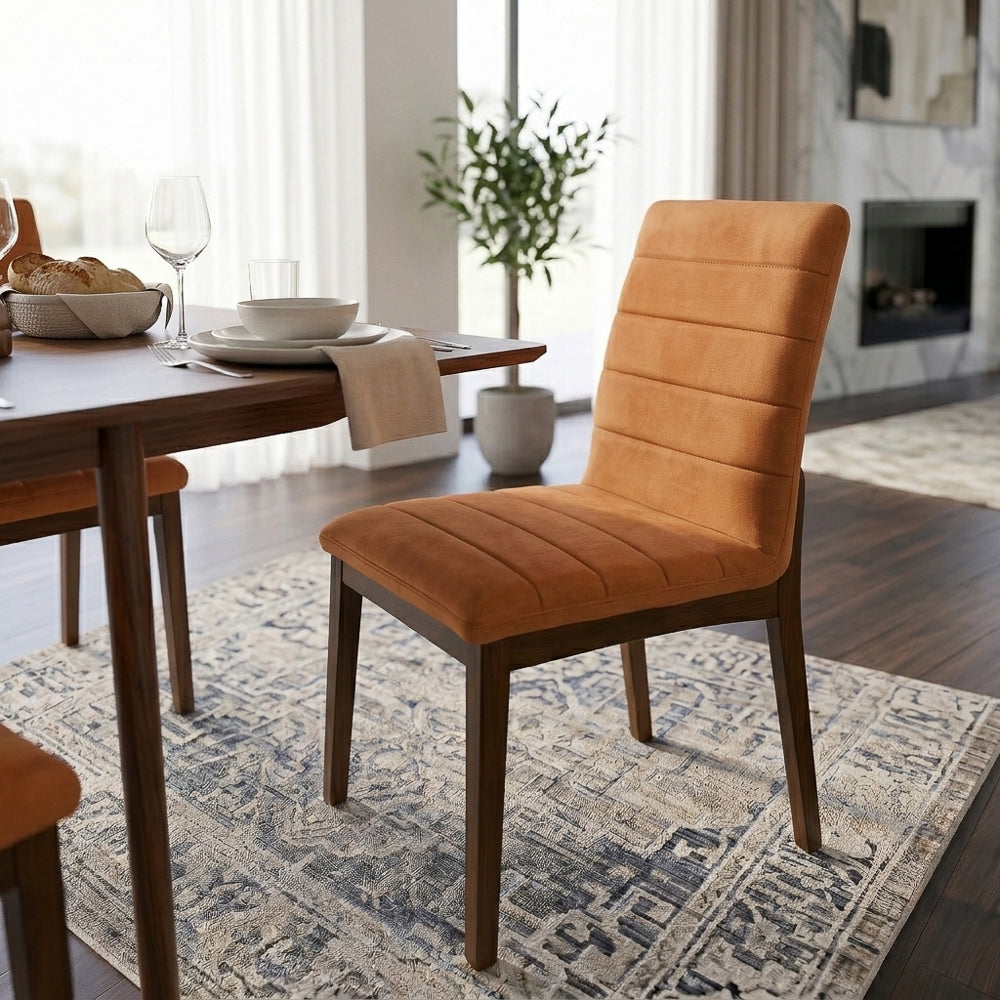 Isley Burnt Orange Velvet Dining Chair - Set of 2