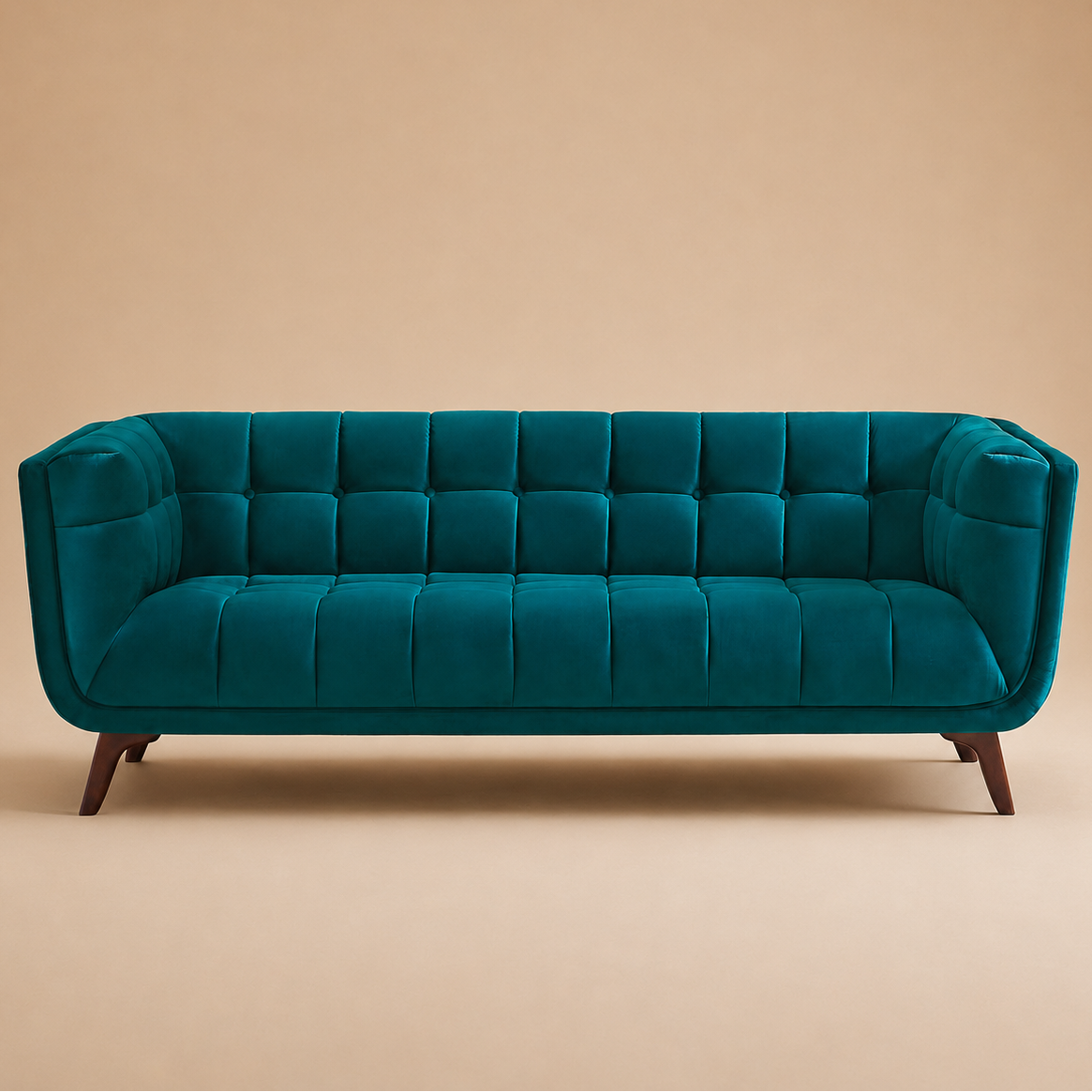 Kano Teal Velvet Sofa
