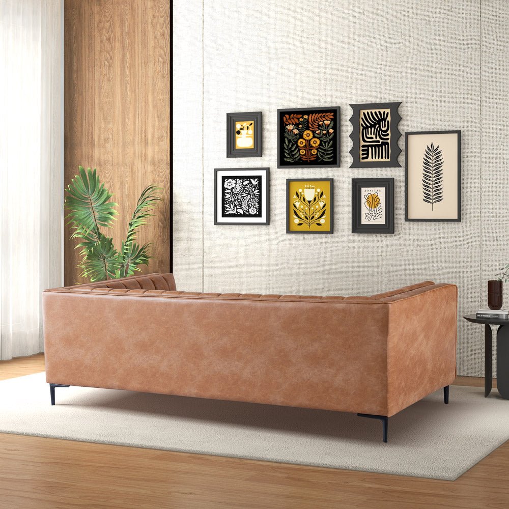 Kendra 84" Cognac Leather Sofa