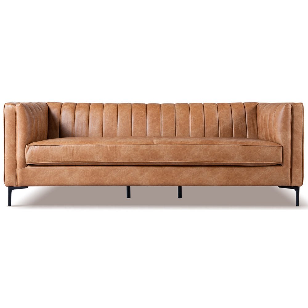 Kendra 84" Cognac Leather Sofa