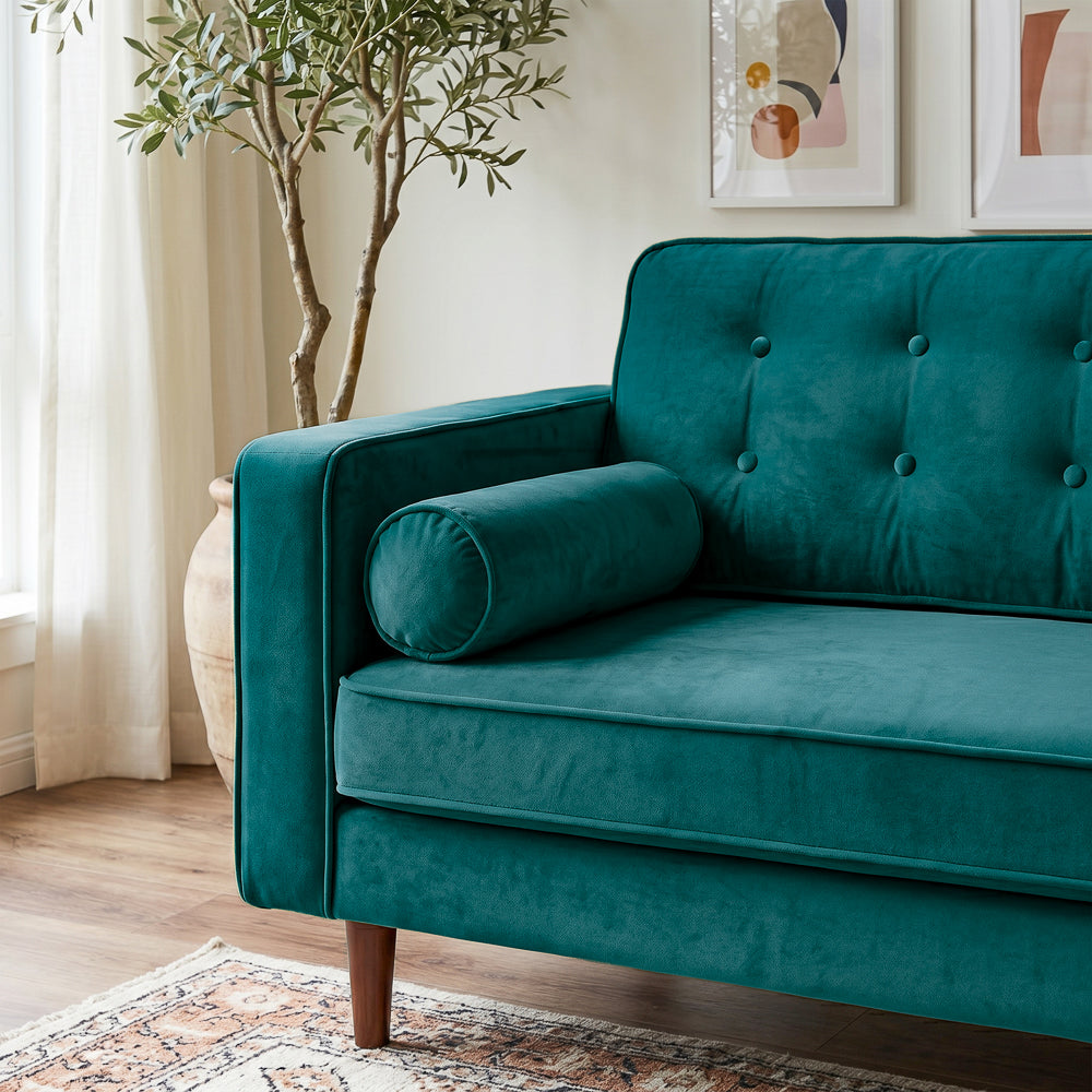 Kirby Teal Velvet Sofa