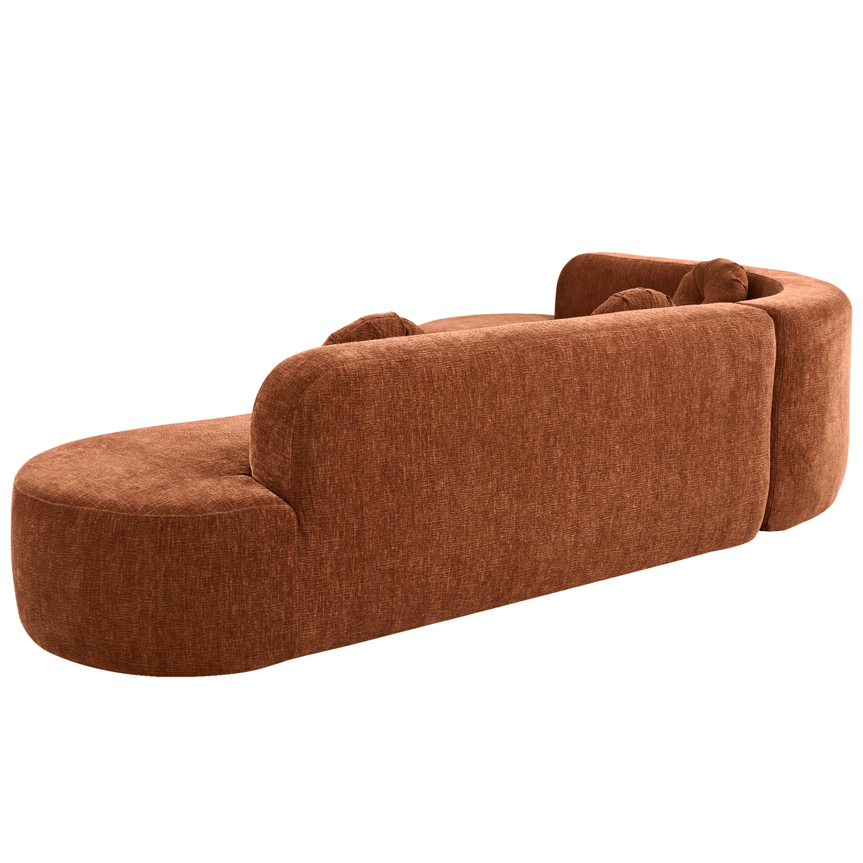 Mirod 122'' Extra Large Burnt Orange Chenille Sectional Sofa