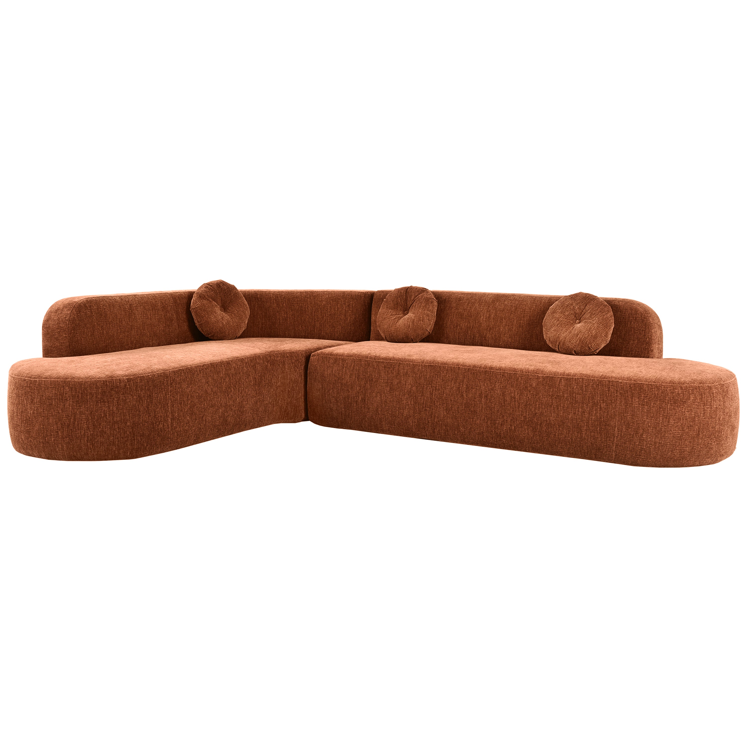 Mirod 122'' Extra Large Burnt Orange Chenille Sectional Sofa