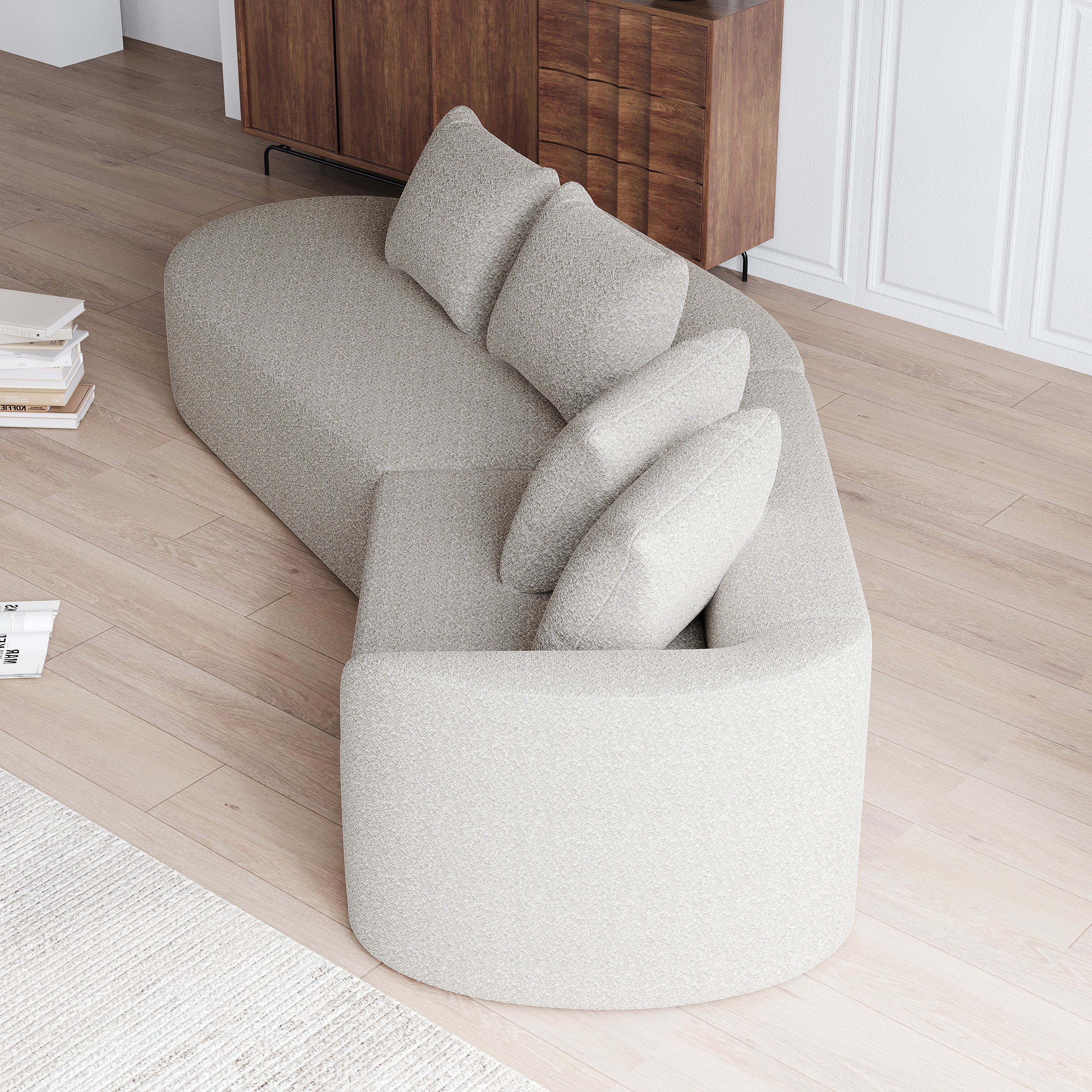 Simi Modern Chenille Upholstered Oversized Sectional Sofa
