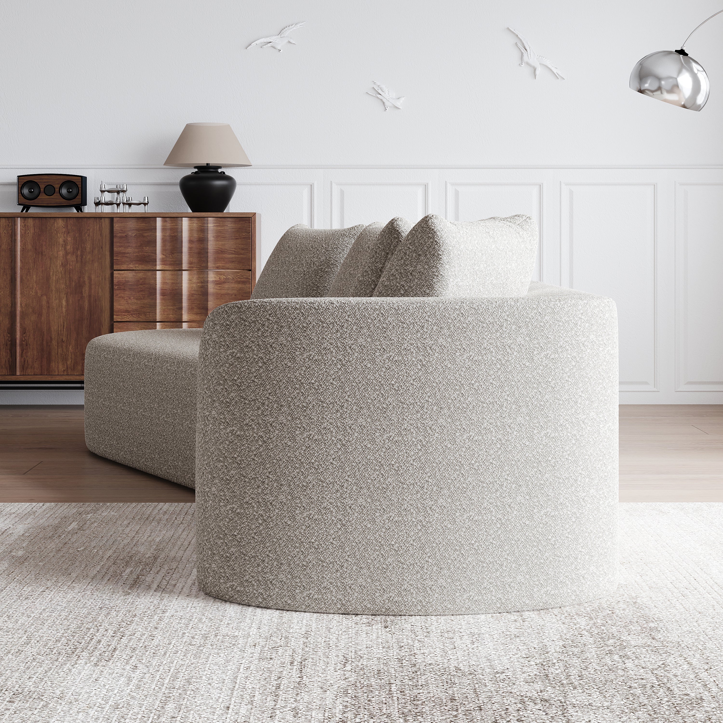 Simi Modern Chenille Upholstered Oversized Sectional Sofa