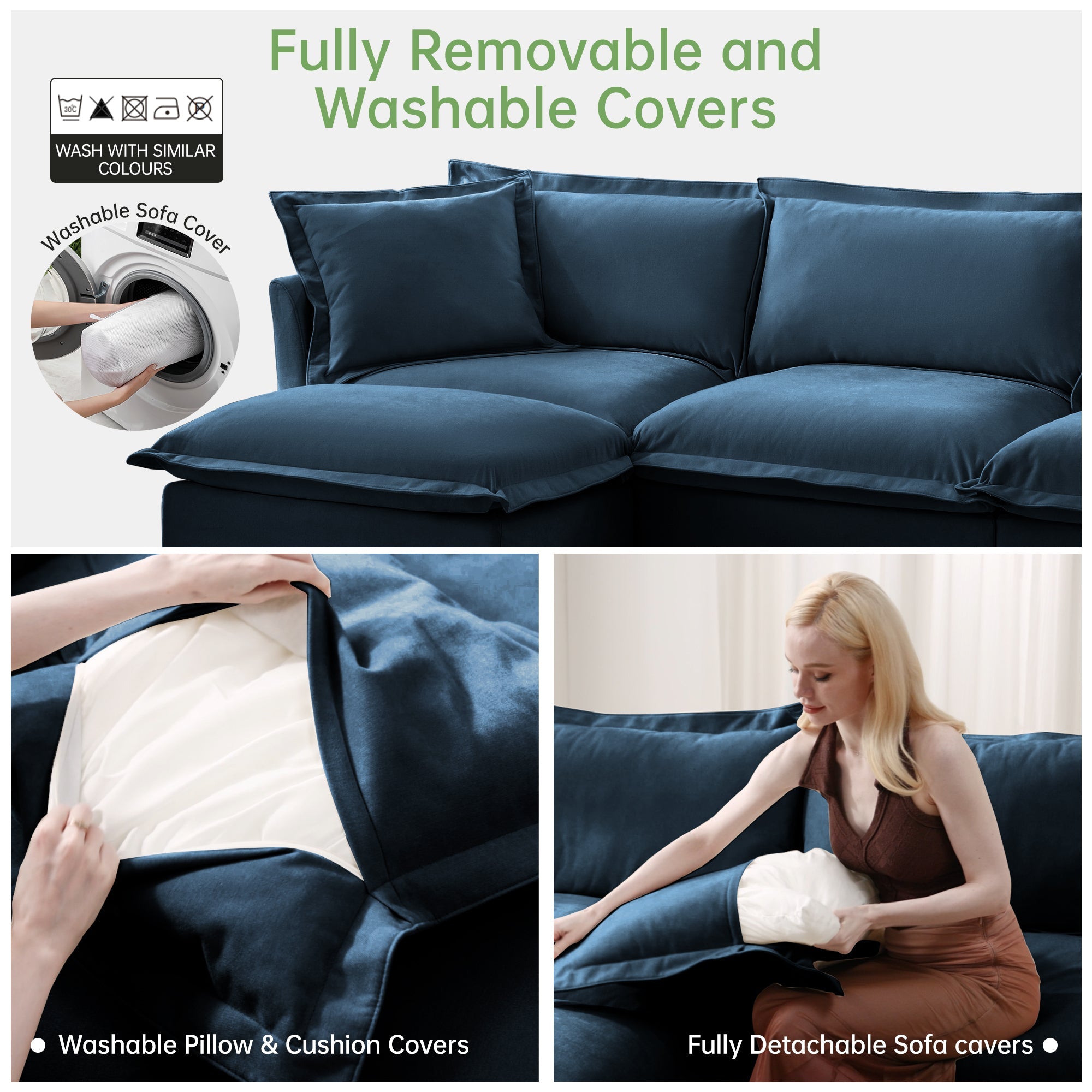 Ticova Slip-covered Blue Chenille Armchair