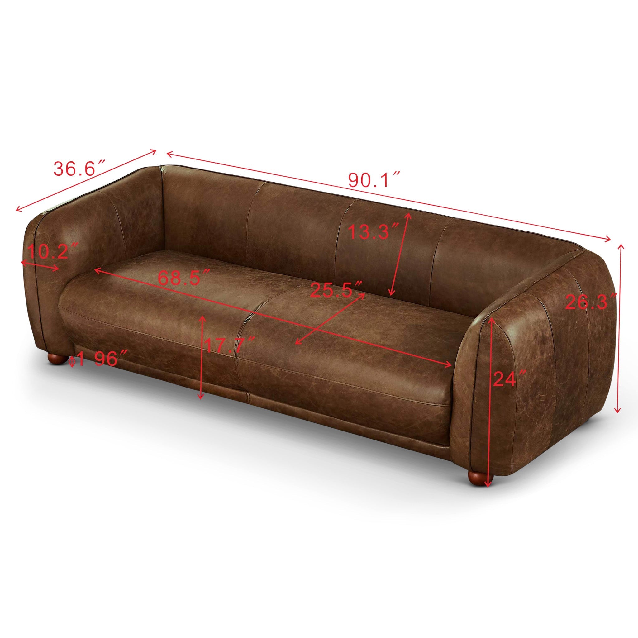 Miller Brown Leather Sofa