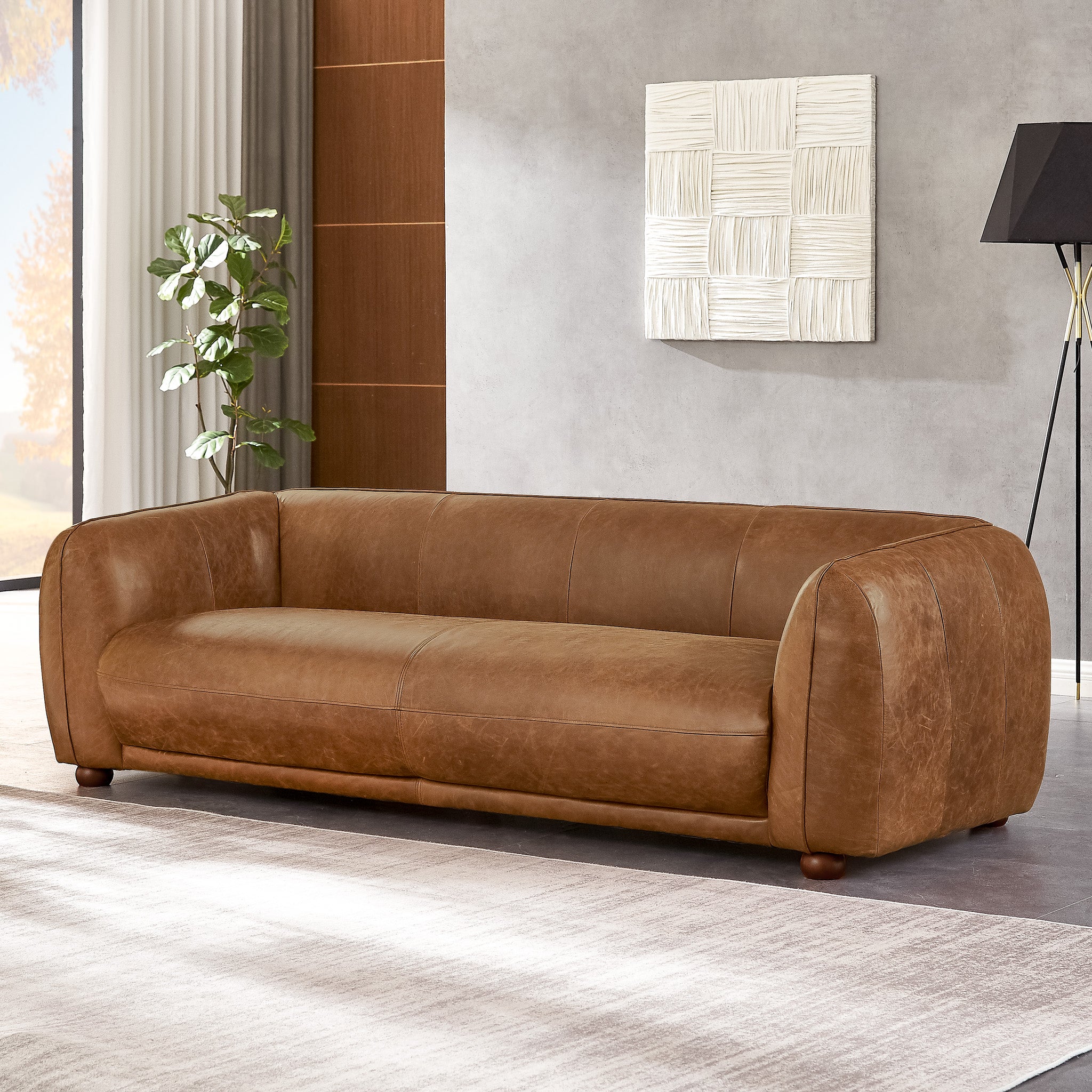 Milsery Leather Sofa (Brown)