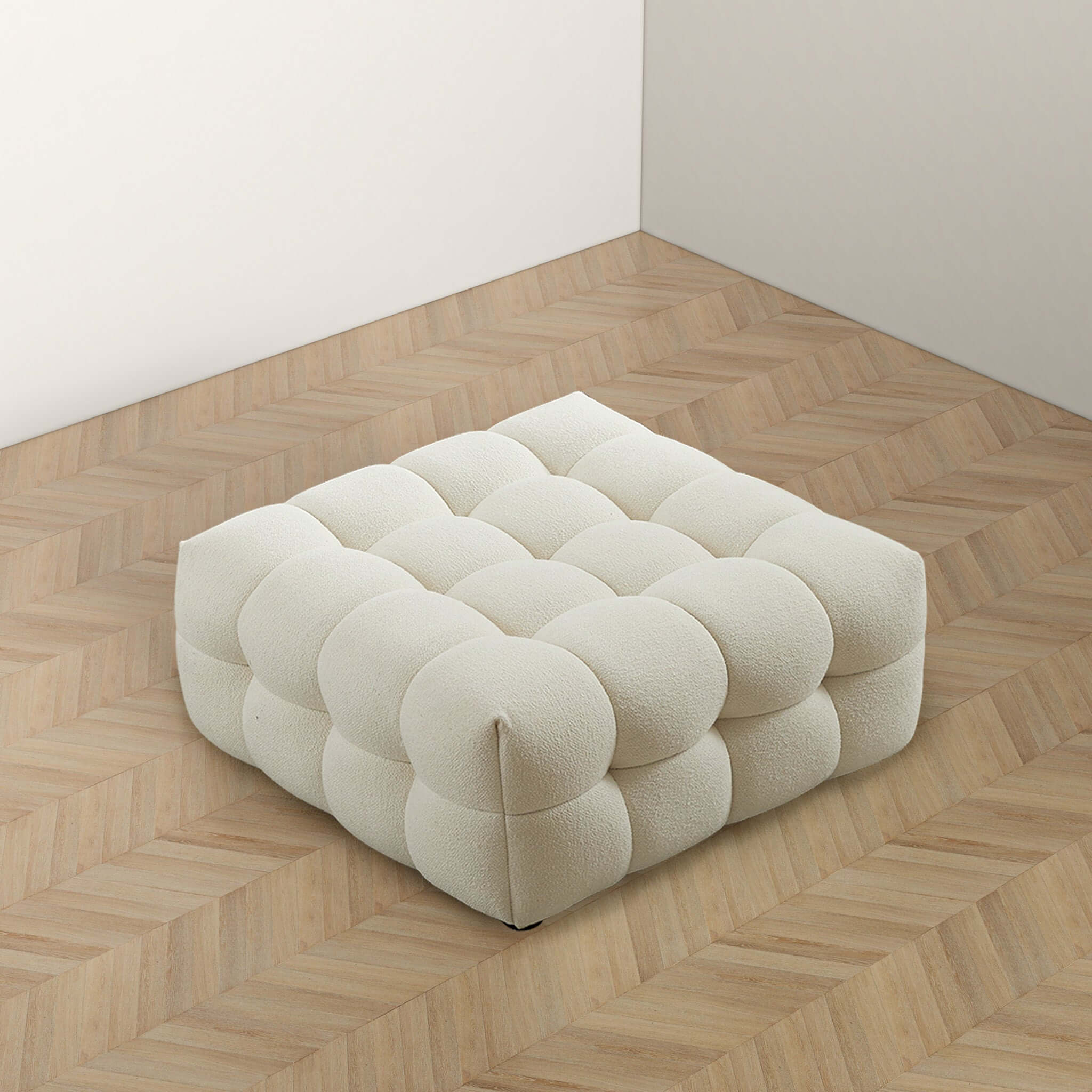 Morgan Cream Boucle Ottoman