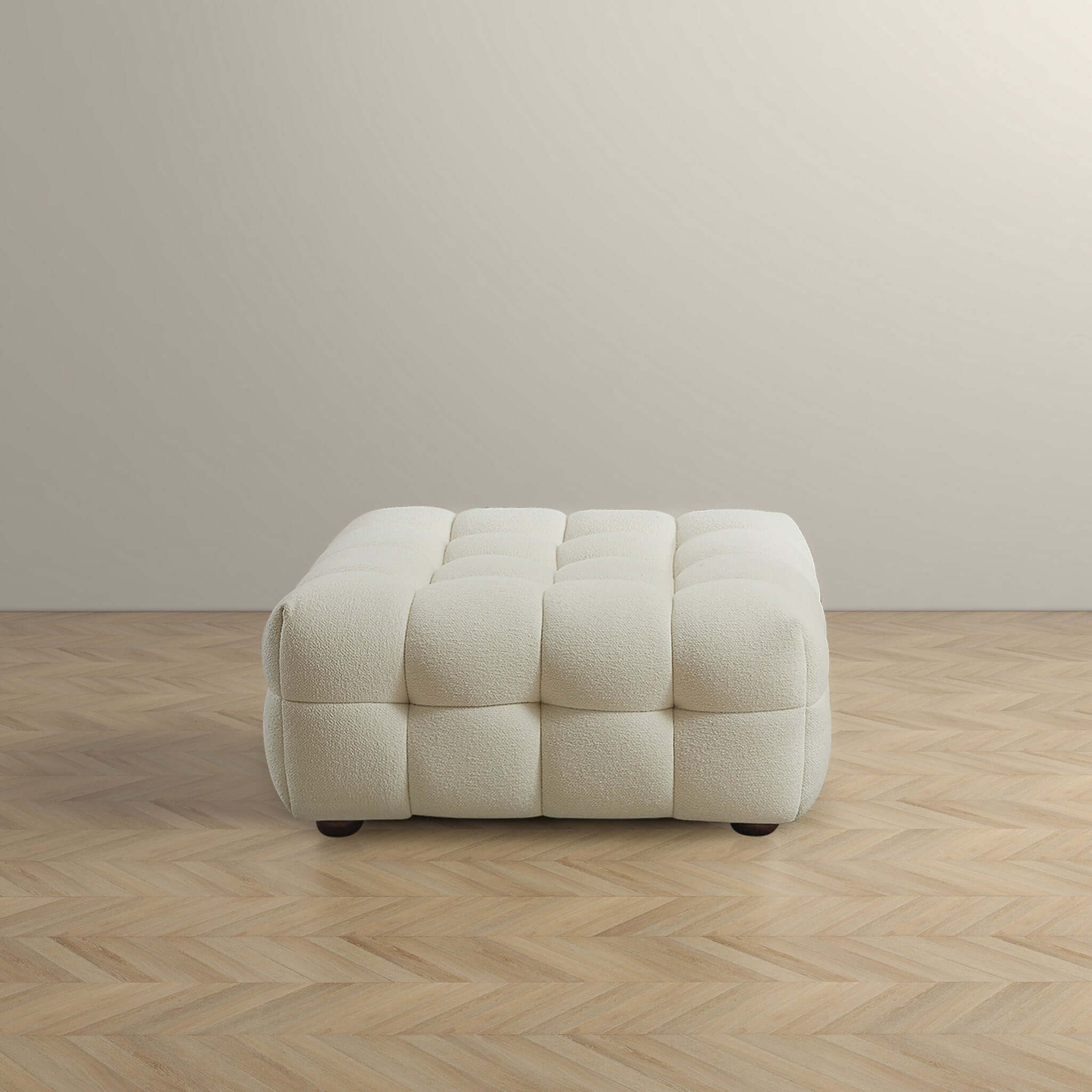 Morgan Cream Boucle Ottoman