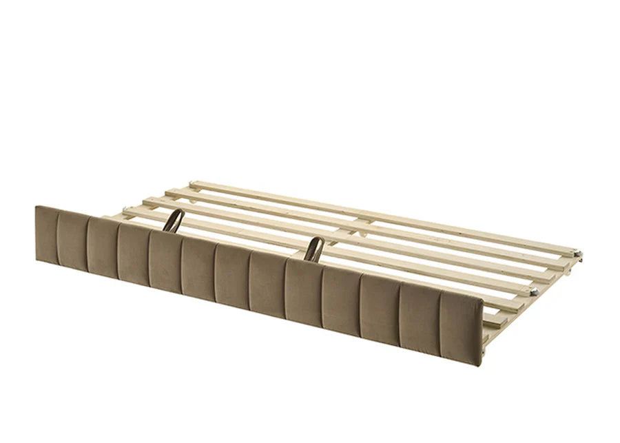 Nardi Contemporary Brown Velvet-Like Upholstered Twin Daybed with Trundle