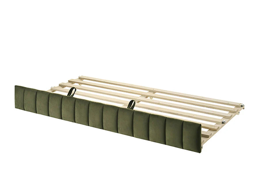 Nardi Contemporary Olive Green Velvet-Like Upholstered Twin Daybed with Trundle